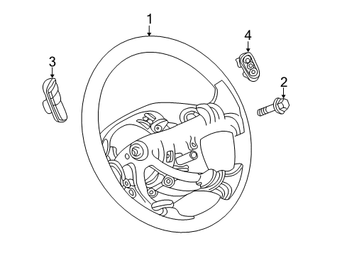 2005 Dodge Ram 3500 Steering Wheel, Gray Diagram for 1AK381DVAA