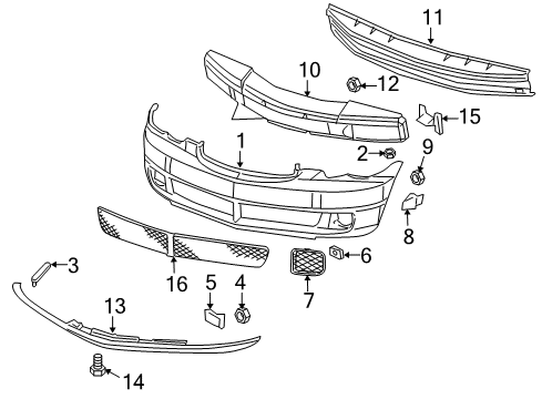 2007 Chrysler PT Cruiser License Bracket Diagram for 5116153AB
