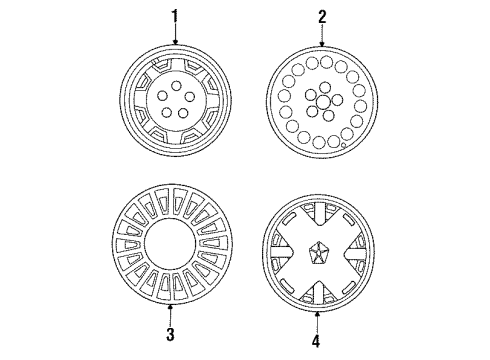 1986 Dodge Lancer Wheel Covers & Trim Diagram