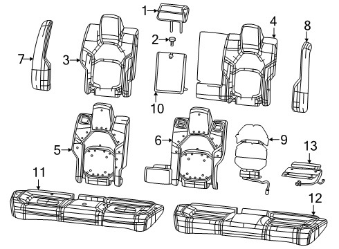 2024 Dodge Charger Daytona Rear Seat Components Diagram