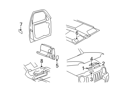2008 Jeep Liberty Emission Label Diagram for 52130340AA
