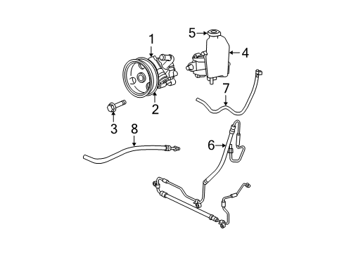 2005 Jeep Grand Cherokee Power Steering Return Hose Diagram for 52089317AC