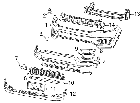 2020 Jeep Compass Trim Bezel, Front Passenger Side Diagram for 5UP96RXFAB