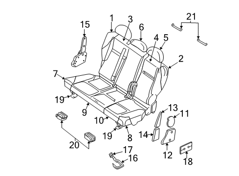 2005 Chrysler PT Cruiser Release Handle, Driver Side Diagram for 5016787AA