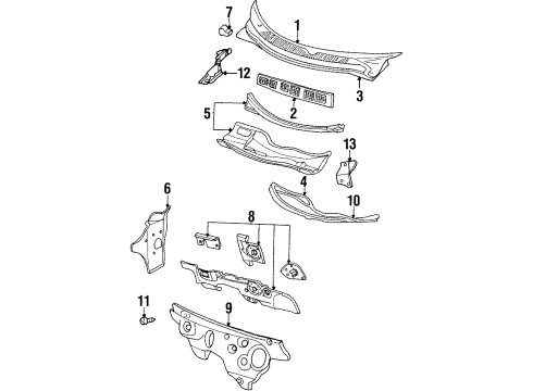 2000 Chrysler Sebring Insulation Fastener Diagram for 6503274