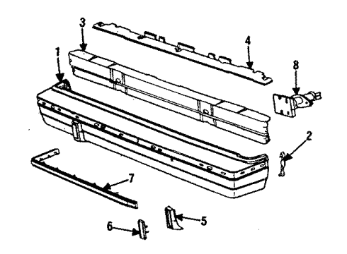 1985 Dodge Aries Bumper & Components - Rear Diagram