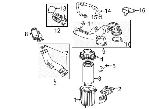 2014 Ram ProMaster 1500 Air Inlet Duct, Center Diagram for 68193485AA