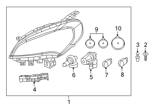 2015 Ram ProMaster City Headlamp Bulb Diagram for 68641304AA