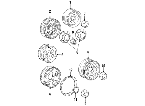 1988 Dodge Ram 50 Center Cap Retainer, Rear Diagram for MB301355