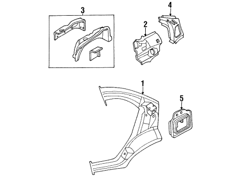 1998 Chrysler Cirrus Inner Structure - Quarter Panel Diagram