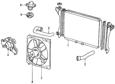 1990 Chrysler TC Maserati Radiator & Components Diagram 4 - Thumbnail