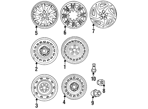 1998 Chrysler Cirrus Wheel, Alloy Diagram for JY02RAK