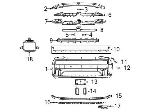 2024 Dodge Charger Daytona Bumper & Components - Front Diagram