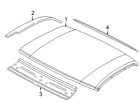 2000 Dodge Dakota Roof Panel Diagram for 55255529