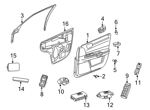 2005 Dodge Magnum Window Regulator, Front Driver Side Diagram for 5065471AF
