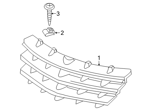 2006 Chrysler Crossfire Grille, Black, Front Diagram for 1BY14DX9AB