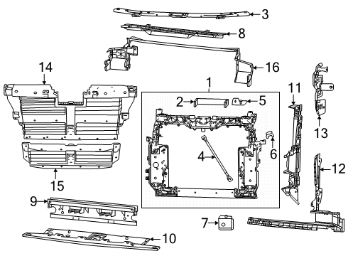 2025 Jeep Grand Cherokee Radiator Support Diagram
