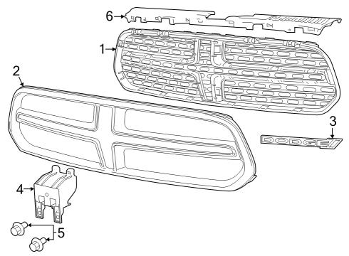 2015 Dodge Durango Grille, Front Upper Diagram for 5113717AB