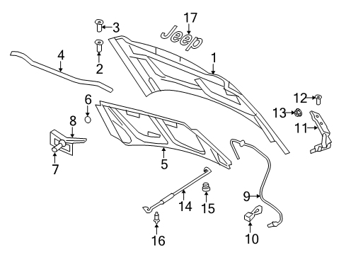 2011 Jeep Compass Lock, Front Diagram for 68261146AA
