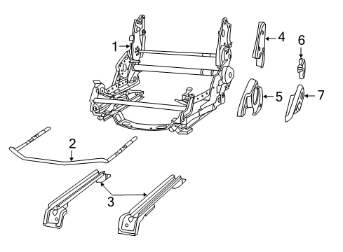 2016 Dodge Viper Seat Track, Driver Side Diagram for 68210409AA
