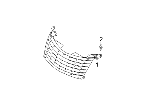 2004 Chrysler PT Cruiser Grille & Components Diagram