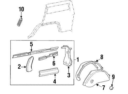 2001 Jeep Cherokee Upper Rail Diagram for 55235332AB