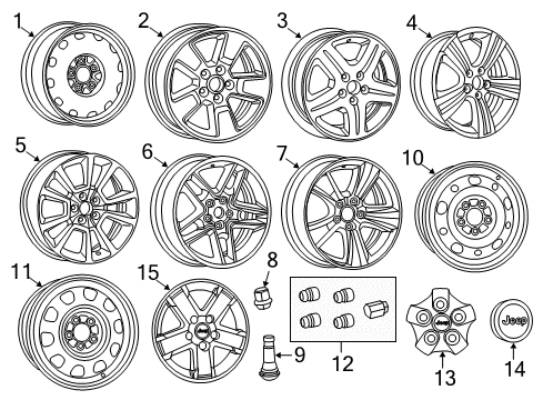 2017 Jeep Compass Center Cap Diagram for YX93RXFAB