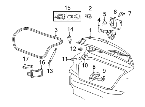 2007 Chrysler Sebring Hinge, Rear Passenger Side Diagram for 5074538AG