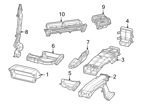 2024 Jeep Grand Cherokee Duct - A/C And Heater Diagram for 68379750AC
