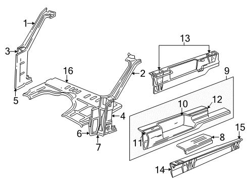 1994 Dodge B250 Filler Panel Diagram for 55347260AC