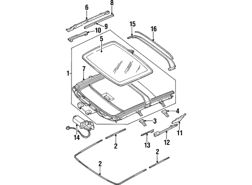 1996 Chrysler Cirrus Glass Panel Diagram for PK59SC1