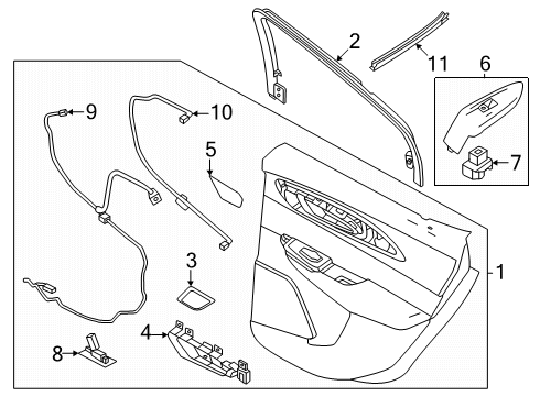 2024 Dodge Hornet Interior Trim - Rear Door Diagram