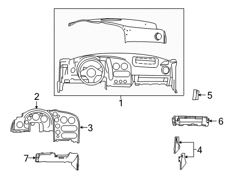 2004 Dodge Viper Instrument Panel Components Diagram