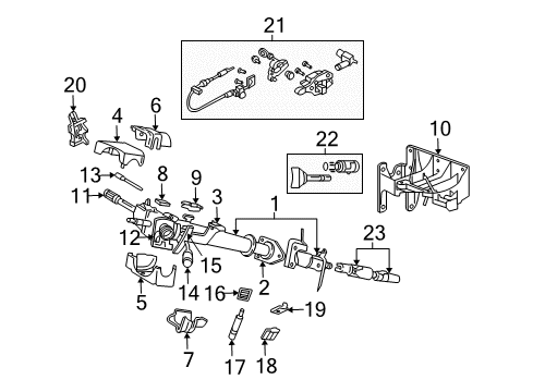 1998 Dodge B2500 Column Bracket Diagram for 55351013AG