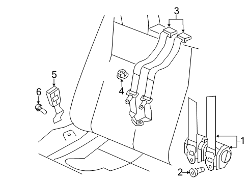 2011 Chrysler 200 Outer Belt Assembly Bolt, Rear Diagram for 6509002AA