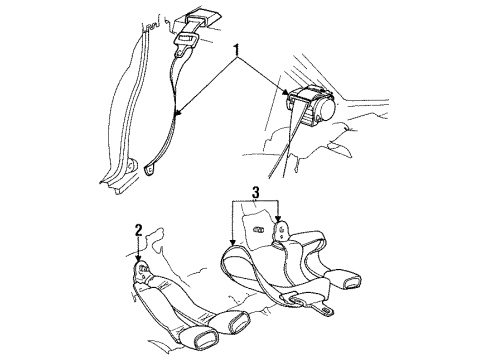 1997 Chrysler Concorde Rear Belt Assembly, Inner Diagram for WR18MF6