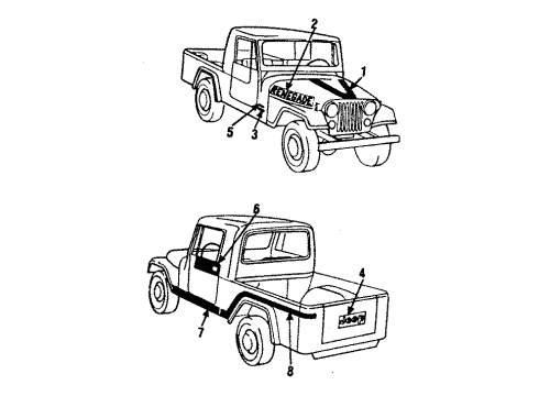 1985 Jeep Scrambler Decal, Black Diagram for 5AS15JX9