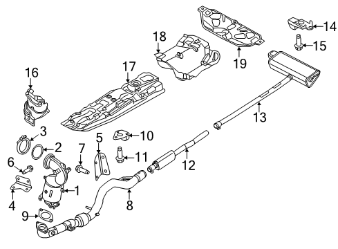 2015 Jeep Renegade Catalytic Converter Diagram for 68254619AA