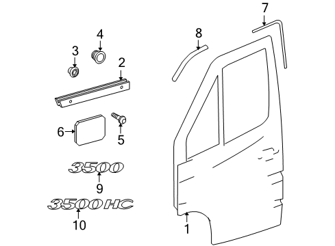 2004 Dodge Sprinter 3500 Nameplate, Front Diagram for 5124315AA