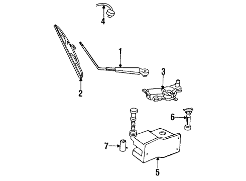 1990 Dodge Daytona Wiper Transmission Diagram for 4467330