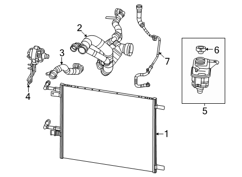 2025 Ram 1500 Radiator & Components Diagram 1 - Thumbnail