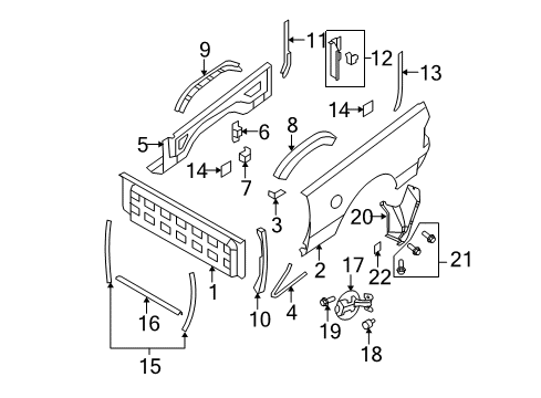 2012 Ram 1500 Side Panel, Rear Outer Driver Side Diagram for 68212331AA