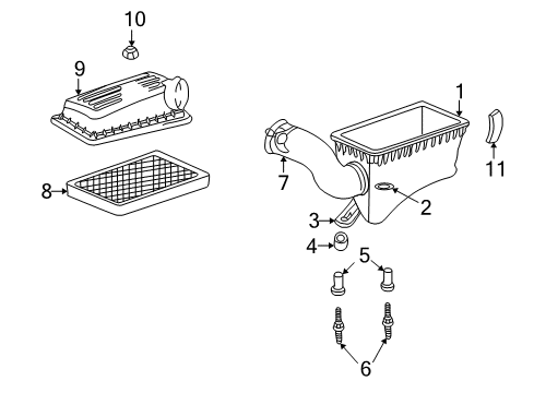 2001 Dodge Durango Air Hose, Front Diagram for 53032083AA
