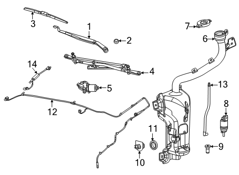 2024 Dodge Charger Daytona Wiper & Washer Components Diagram