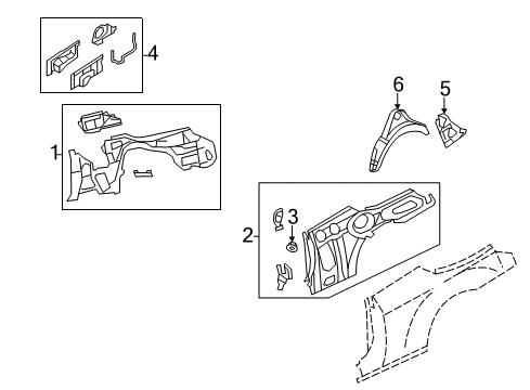 2008 Chrysler Sebring Reinforcement Panel, Passenger Side Diagram for 4389896AI