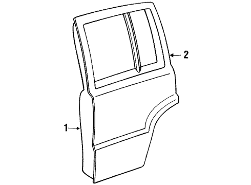 1998 Jeep Grand Cherokee Door Shell, Rear Diagram for 4856148AB
