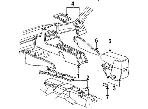 1993 Chrysler LeBaron Center Console Diagram