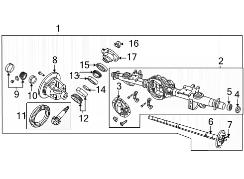 2025 Ram 1500 Cover - Differential Diagram for 68676452AA