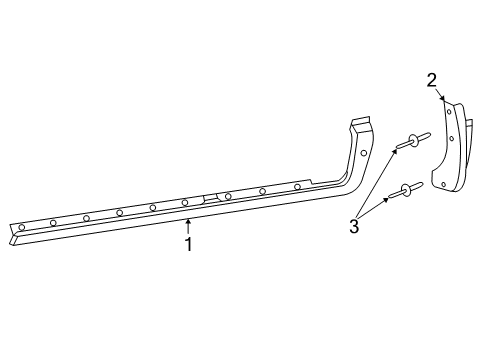 2006 Dodge Dakota Rocker Molding, Passenger Side Diagram for 5JL50TZZAF