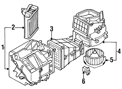 1997 Chrysler Sebring Blower Motor & Fan Diagram 3 - Thumbnail